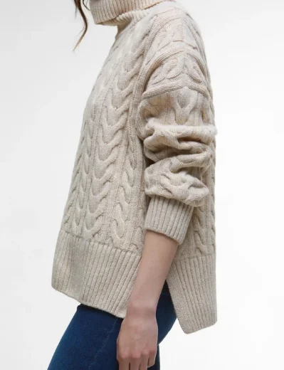 Picture of Barbour Womens Embleton Roll Neck Jumper | Birch