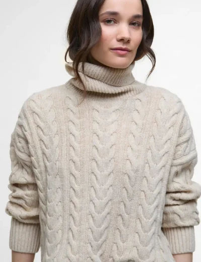 Picture of Barbour Womens Embleton Roll Neck Jumper | Birch