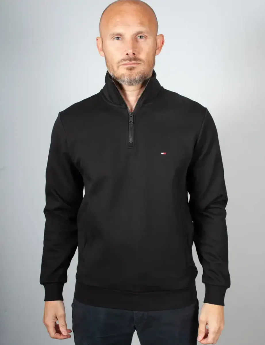 Tommy Hilfiger Essential Intechno Quarter Zip Sweater | Black