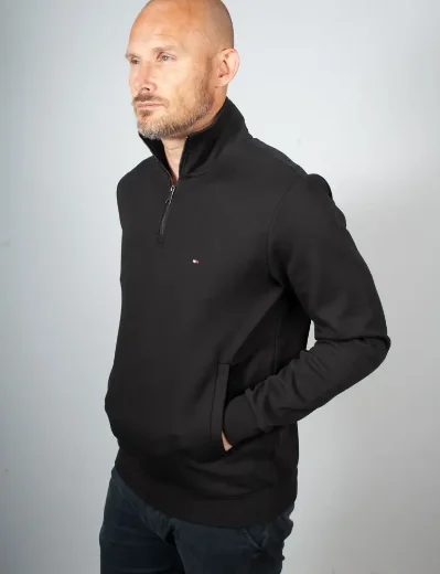 Tommy Hilfiger Essential Intechno Quarter Zip Sweater | Black