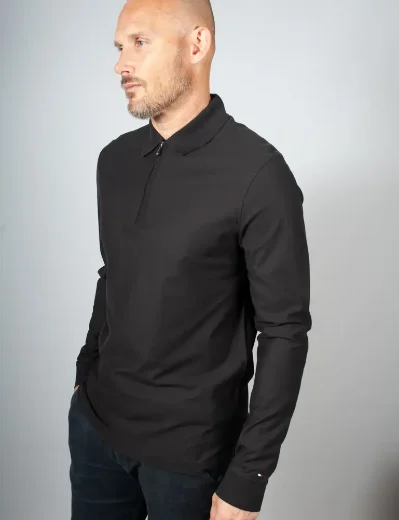 Tommy Hilfiger DC Performance Zip Polo | Black