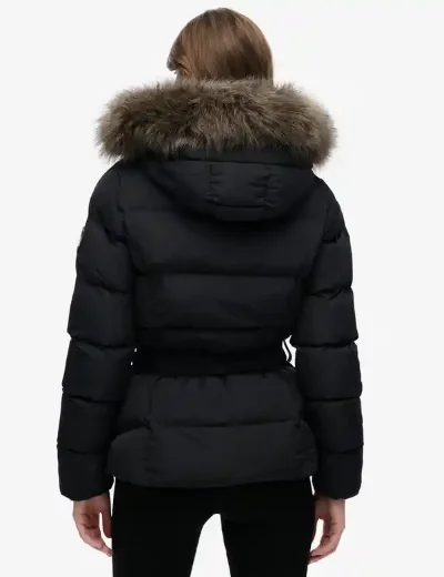 Picture of Superdry Womens Fuji Belted Puffer Jacket | Black