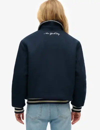 Picture of Superdry Womens Country Club Wool Bomber | Blueberry Navy
