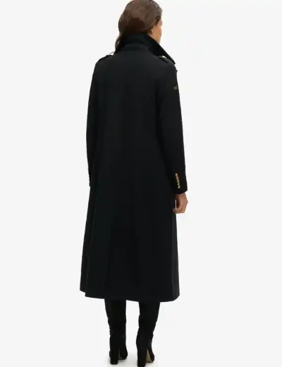 Superdry Womens Double Breasted Wool Blend Coat | Black