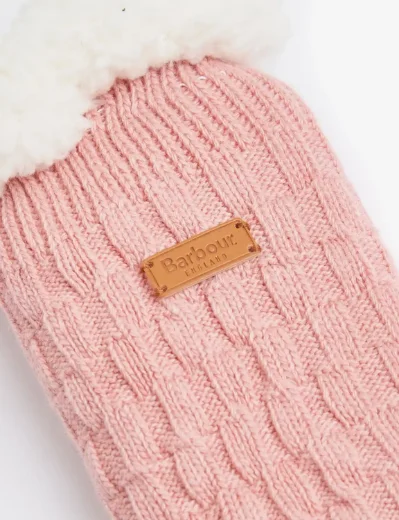 Barbour Womens Cable Knit Socks | Rose Pink