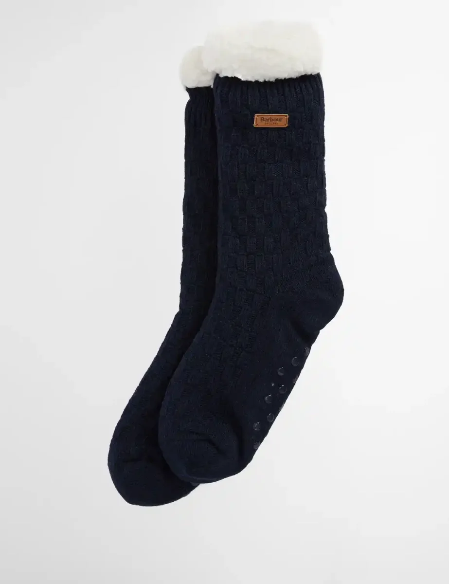 Barbour Womens Cable Knit Socks | Navy
