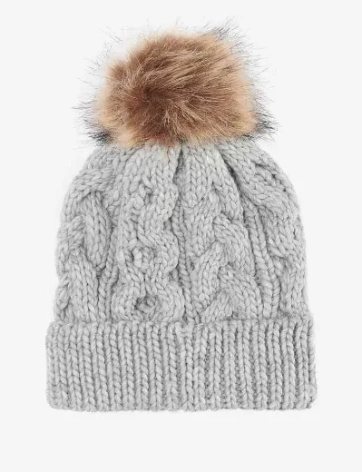 Barbour Women's Penshaw Cable Knit Beanie | Grey
