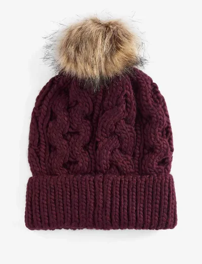 Barbour Women's Penshaw Cable Knit Beanie | Bordeaux