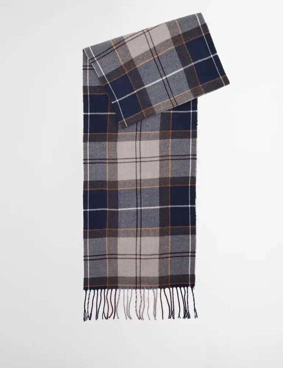 Barbour Galingale Tartan Scarf | Grey Midnight Tartan