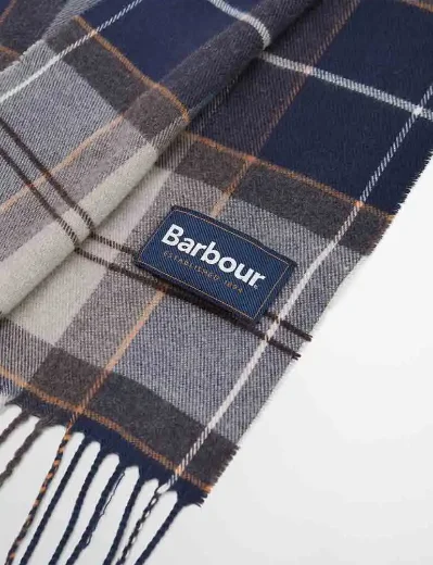 Barbour Galingale Tartan Scarf | Grey Midnight Tartan