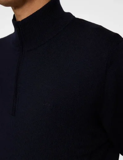 J.Lindeberg Kiyan Merino Quarter Zip | Navy