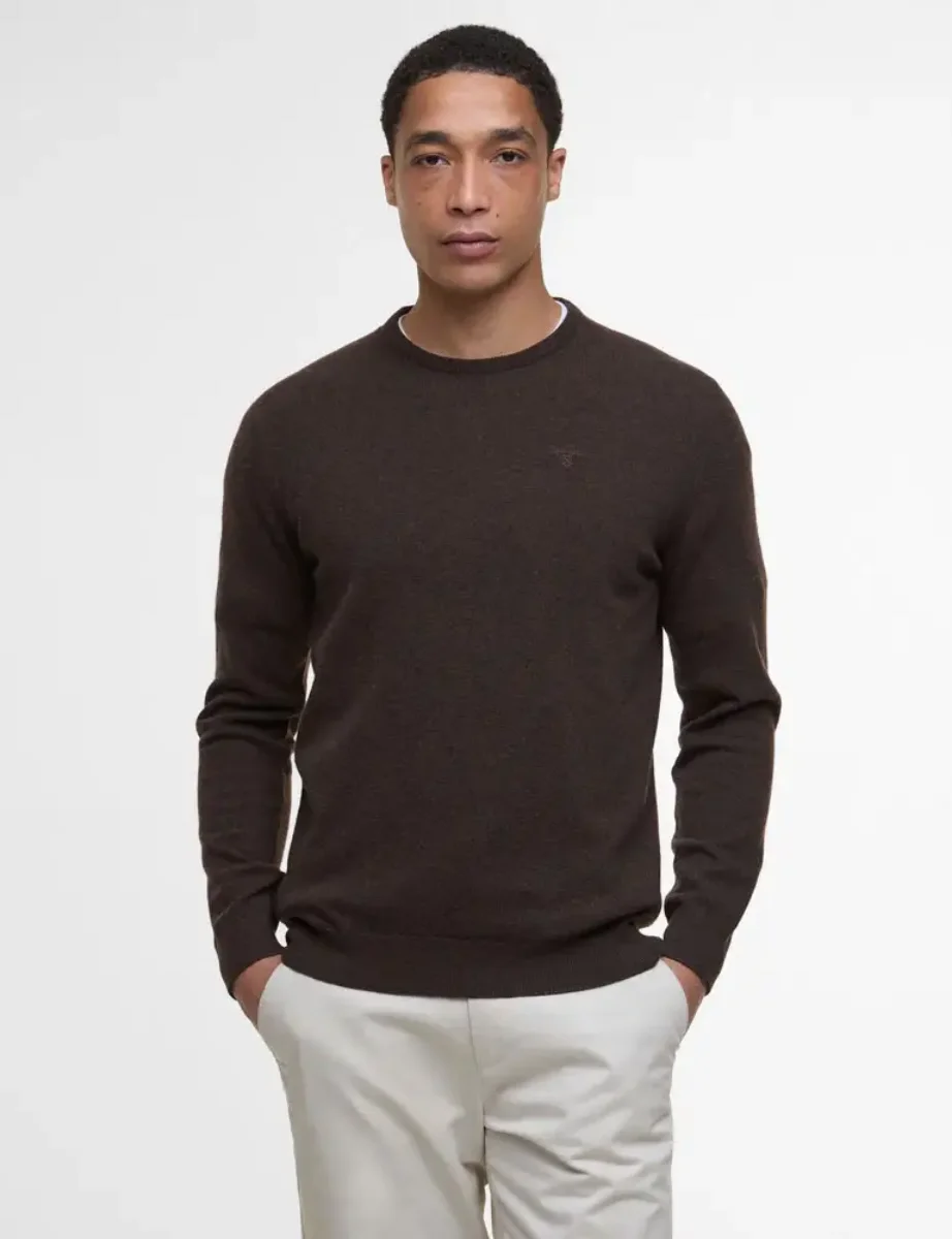 Barbour Essential Crew Neck Jumper | Dark Oak