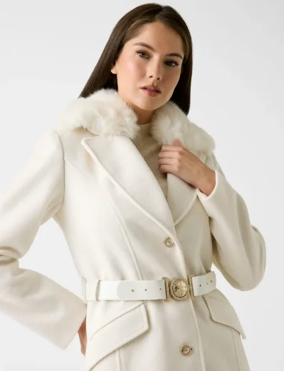Guess Patrice Wool-blend belted coat | White
