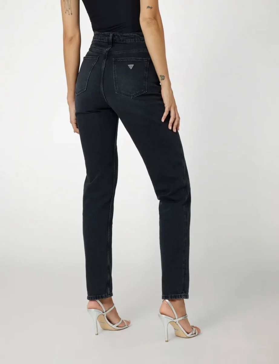 Picture of Guess Womens Mom Fit Jean / Washed Black 