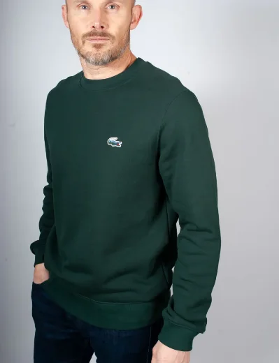 Lacoste Landscape Crocodile Fleece Sweatshirt | Dark Green