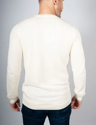 Fred Perry Pique Stitch Knitted Jumper | Ecru