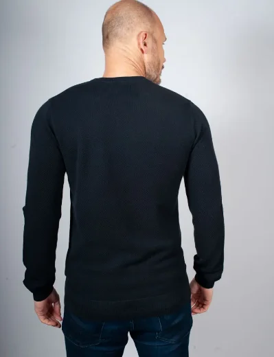 Fred Perry Pique Stitch Knitted Jumper | Navy