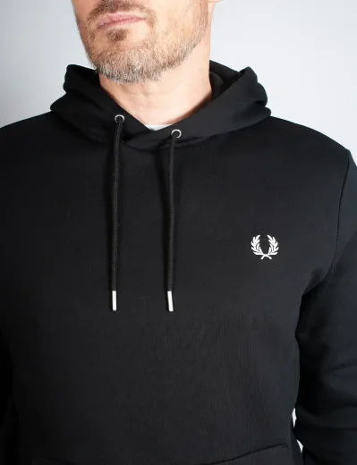 Fred Perry Tipped Hooded Sweatshirt Black