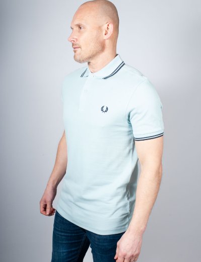 Fred Perry Twin Tipped Polo Shirt | Ecru / Stockport Blue