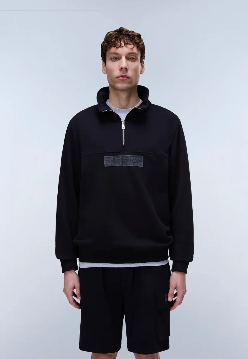 Napapjiri B-Box Logo Half Zip | Black