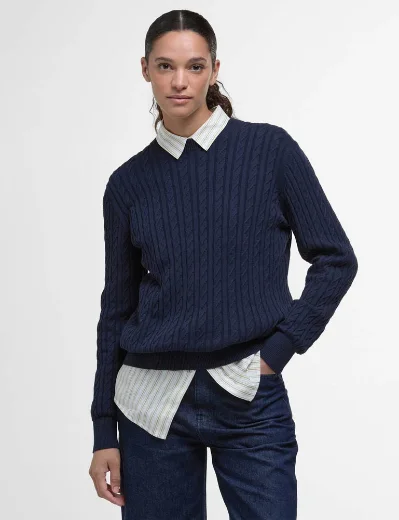 Barbour Women's Hartland Crew Knitted Jumper | Navy