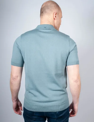 Fred Perry Cable Knit Polo Shirt | Stockport Blue