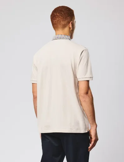 Weekend Offender Costa Check Collar Polo | Cement