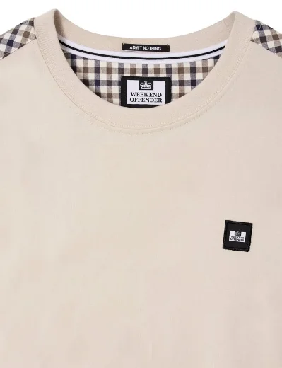 Weekend Offender Medea Check T-shirt | Cement