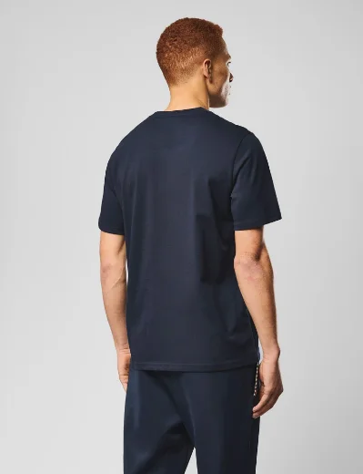 Weekend Offender Medea Check Shoulder T-shirt | Navy