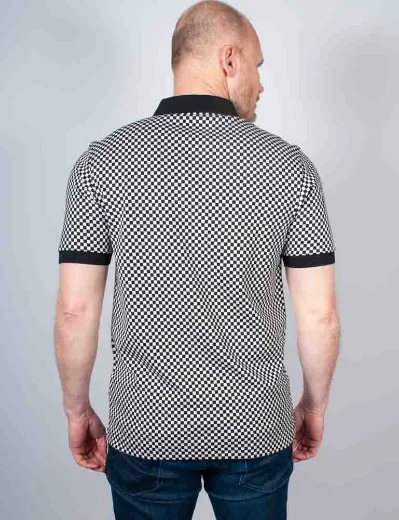 Fred Perry Chequerboard Polo Shirt | Black