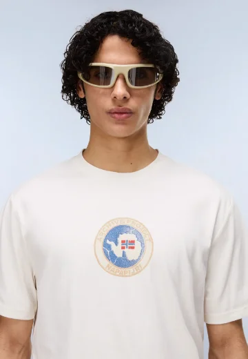 Picture of Napapijri Phos Short Sleeve T-Shirt | White Whisper