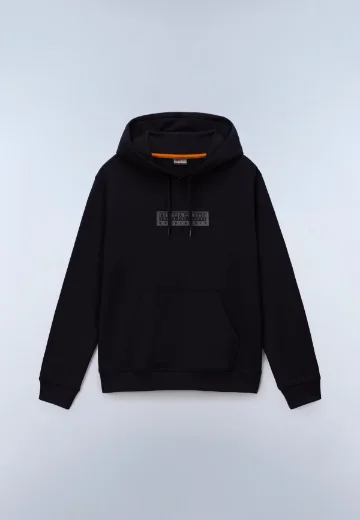 Picture of Napapijri Box Logo French Terry Hoodie | Black