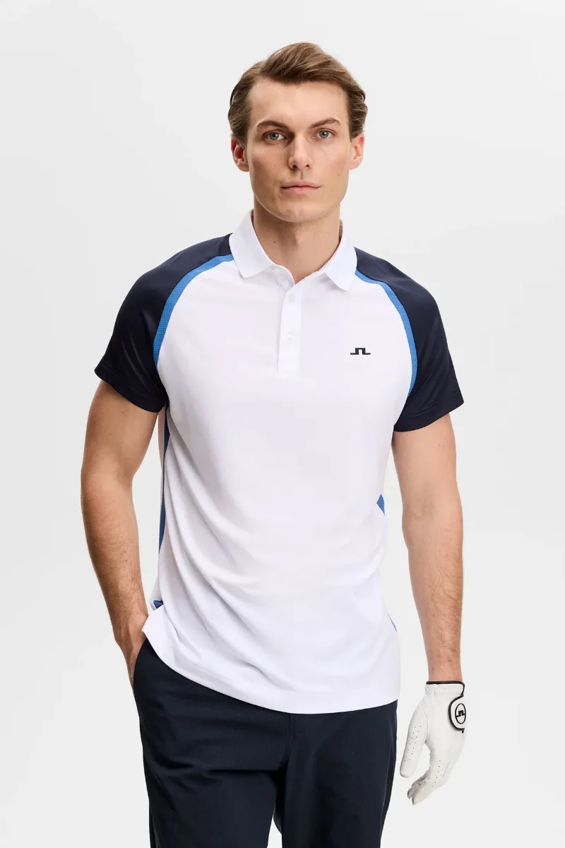 J Lindberg Bruce Polo Shirt | White/Navy
