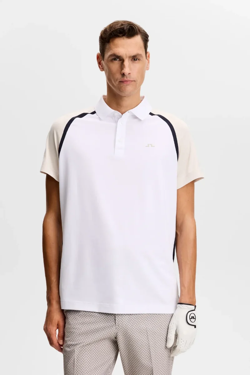 J Lindberg Bruce Polo Shirt | White/Moonbeam