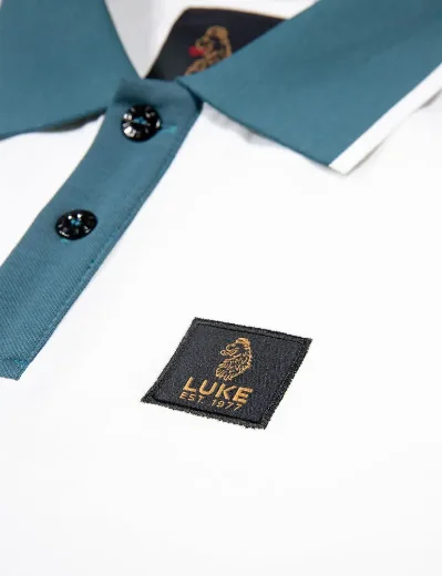 Picture of Luke 1977 Saddleworth Polo | White/Teal