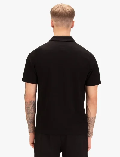 Picture of Luke 1977 Opal Zip Neck Polo | Black