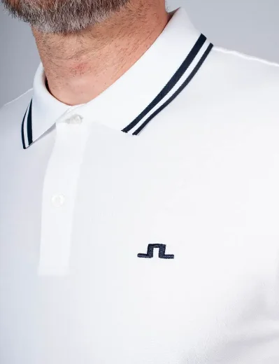 J.Lindeberg Joey Tipped Polo | White