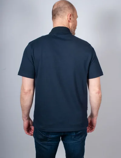 Aquascutum Stretch Piquet Badge Polo | Navy