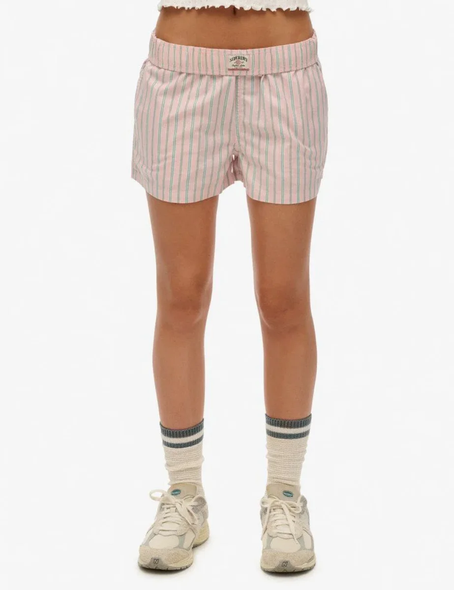 Superdry Cotton Stripe Elastic Short | Suffork Pink Stripe