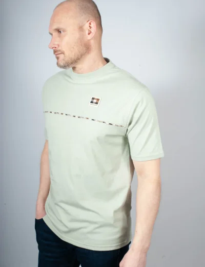 Aquascutum Club Check Piping T-Shirt | Sage Green