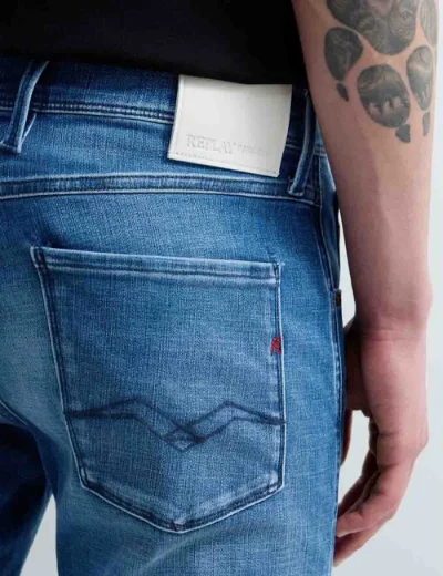 Replay HYPERFLEX MATRIX Anbass Slim-Fit Jeans / Mid Blue