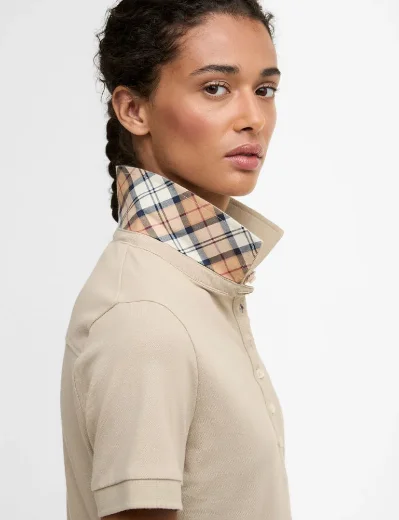 Barbour Women's Portsdown Polo Top | Light Sand / Hessian
