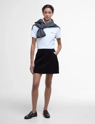 Barbour Women's Portsdown Polo Top | White / Hessian