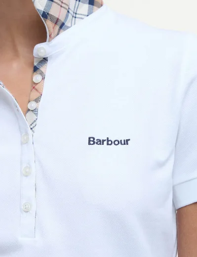 Barbour Women's Portsdown Polo Top | White / Hessian