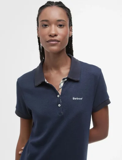 Barbour Womens Polo Shirt Midi Dress | Navy