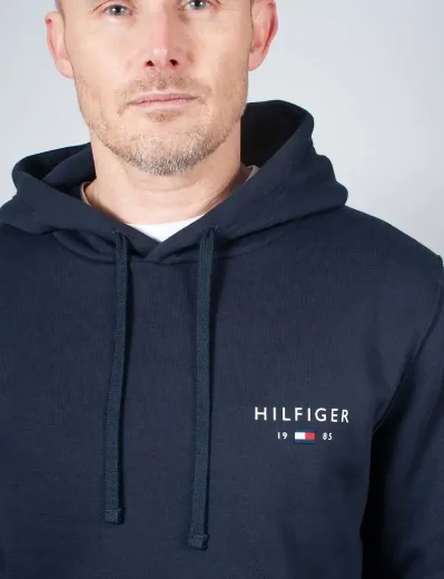 Picture of Tommy Hilfiger Small Logo Hoodie | Navy
