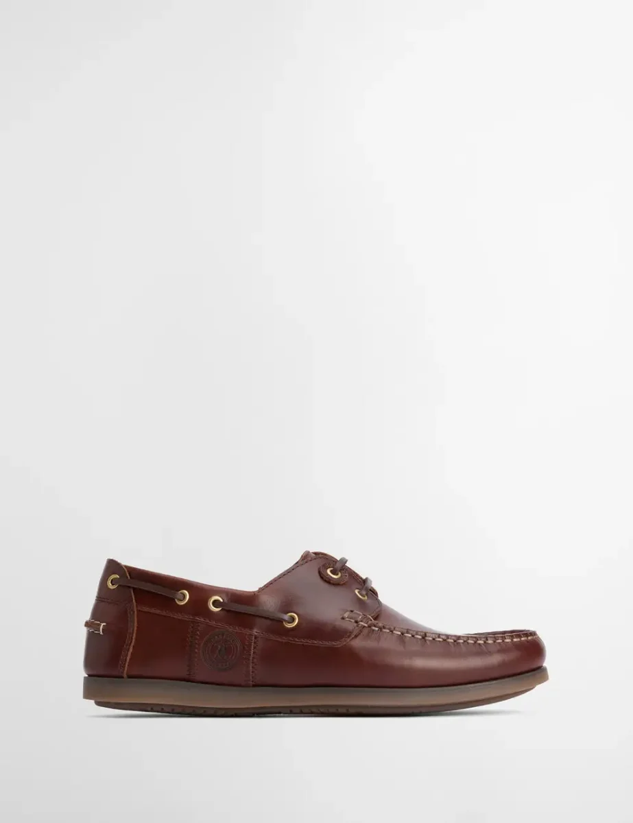 Picture of Barbour Men's Wake Boat Shoe | Mahogany