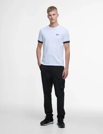 Picture of Barbour International Deep Cuff Evan Tipped T-Shirt | White