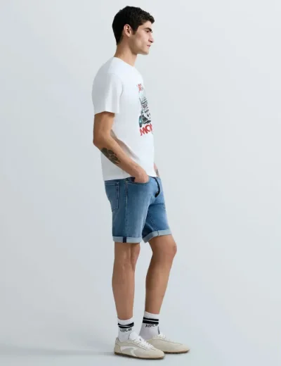 Replay RBJ.981 Tapered Fit Denim Shorts | Medium Blue