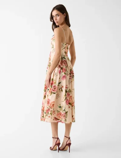 Guess Bria Linen Floral Printed Dress | Pink